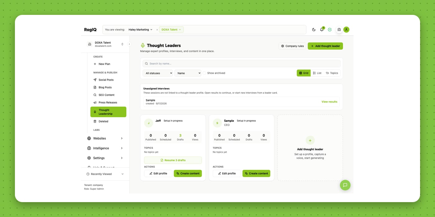 Thought Leadership — Thought Leaders hub